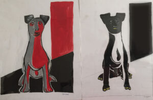 Dogs In Black And White (Hunde Schwarz Weiß)-Berthold Schwanzer